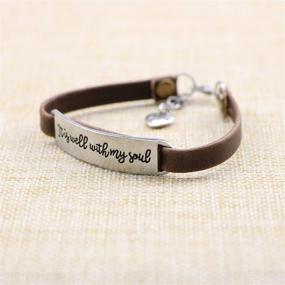img 1 attached to Vintage Leather Jewelry: Inspirational Birthday Gift Bracelets for Women - UNQJRY Novel Girl's Bracelet