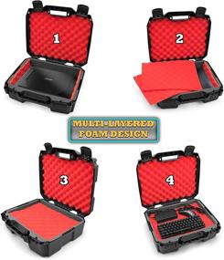 img 2 attached to 🎮 15.6-inch Hard Shell Laptop Case with Shock-Absorbing Interior Foam Protection - Compatible with 15-inch Gaming Laptops and Accessories, for Laptops up to 15" x 10.5" Max