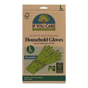 img 3 attached to 🧤 If You Care Latex Gloves, Large – 1 Pair – All-Purpose Household Gloves – 100% Cotton Lined, Reusable for Women and Men, Green