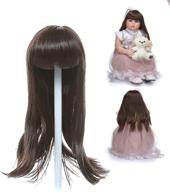 🏿 reborn wigs dark brown wig for 19 inch toddler dolls - realistic soft vertical long hair wig suitable for 48cm head circumference - ideal for 24"-28" reborn toddlers dolls (long dark brown) logo