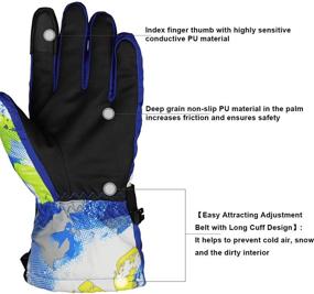 img 2 attached to 🧤 Waterproof Screen Momoon Gloves - Cold Weather Accessories Suitable for Boys