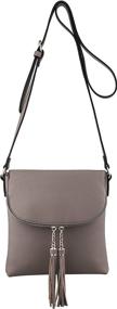 img 2 attached to 👜 B BRENTANO Vegan Medium Crossbody Handbag with Tassel Accents - Flap-Over Design
