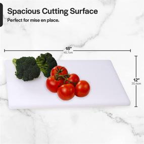 img 2 attached to 🔪 White Plastic Chopping Board - Thirteen Chefs Large Cutting Board for Kitchen - 18 x 12 x 0.5 Inch - Essential Kitchen Accessories