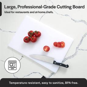 img 3 attached to 🔪 White Plastic Chopping Board - Thirteen Chefs Large Cutting Board for Kitchen - 18 x 12 x 0.5 Inch - Essential Kitchen Accessories