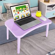📚 настольный компьютер для кровати - столик для колен для детей и взрослых, портативный пластиковый компьютерный стол - легкий, складной, отлично подходит для еды, ноутбуков, мальчиков, девочек - фиолетовый логотип
