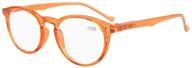 stylish eyekepper oval spring hinges ladies reading glasses: +1.50 orange frame round reader eyeglasses for women logo