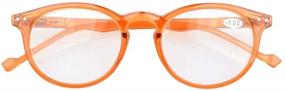 img 3 attached to Stylish Eyekepper Oval Spring Hinges Ladies Reading Glasses: +1.50 Orange Frame Round Reader Eyeglasses for Women