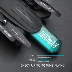 img 2 attached to 🚁 T4 Foldable Drone with 1080P HD Camera: Perfect for Kids and Adults, 25Min Flight Time, Altitude Hold Mode, RTF One Key Take Off/Landing, and APP Control