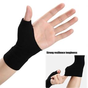 img 1 attached to 🖐️ Relieve Thumb Arthritis with Breathable Compression Gloves (1 Pair) - Fingerless Wrist Support Brace with Gel Hand Injury Pads for Comfortable Carpal Tunnel Relief and Pain Reduction