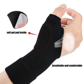 img 2 attached to 🖐️ Relieve Thumb Arthritis with Breathable Compression Gloves (1 Pair) - Fingerless Wrist Support Brace with Gel Hand Injury Pads for Comfortable Carpal Tunnel Relief and Pain Reduction