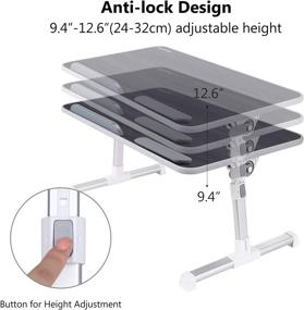 img 1 attached to 🛏️ Adjustable Laptop Bed Stand - Portable Folding Laptop Table with Foldable Legs - Ideal for Sofa, Couch, Floor - Medium Size