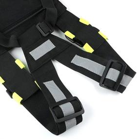 img 1 attached to Convenient Fluorescent Green Chest Harness for Universal Walkie Talkies with Front Pouches and Zipper Bag - Ideal Accessories