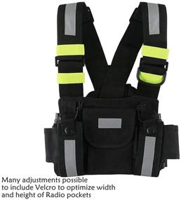 img 2 attached to Convenient Fluorescent Green Chest Harness for Universal Walkie Talkies with Front Pouches and Zipper Bag - Ideal Accessories