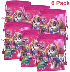 img 2 attached to 🎒 Paw Patrol Girls' Pink Everest Skye Drawstring Party Bags – 6 Pack with Gifts – Perfect Party Favors