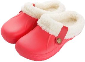 img 4 attached to 🧦 Men's Waterproof Winter Garden Slippers - Outdoor Shoes, Mules & Clogs