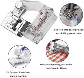 img 2 attached to 🧵 TFBOY Bias Tape Binding Foot - Compatible with Low Shank Snap-On Sewing Machines: Singer, Brother, Babylock, Euro-Pro, Janome, Kenmore, White, Juki, New Home, Simplicity, Elna, and More!