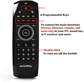img 3 attached to AuviPal G9 Backlit Air Mouse Remote: Wireless QWERTY Keyboard, 5 Programmable Keys, and Rechargeable Battery for Nvidia Shield, Android TV Box, Kodi, PC, Raspberry Pi, PS4 and more!