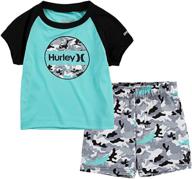hurley baby boys' swimwear 2-piece set logo