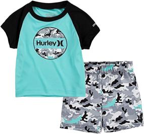 img 2 attached to Hurley Baby Boys' Swimwear 2-Piece Set