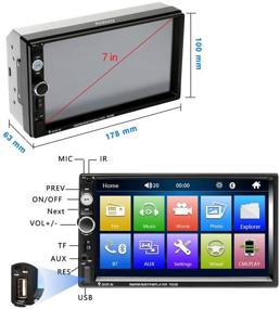 img 3 attached to 🚗 AMPrime 7-дюймовая автомагнитола с Bluetooth, сенсорным экраном, FM-приемником, MP5-плеером, поддержкой Mirror Link для телефона, встроенной камерой заднего вида, управлением с рулевого колеса, пультом дистанционного управления и крепежным комплектом