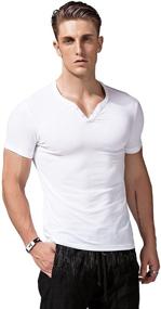 img 4 attached to XShing Sleeve Henley Shirts: 👔 Elevate Your Casual Men's Clothing Style