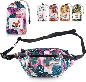 img 4 attached to Ozaeo Travel Waist Bag - Water Resistant & Lightweight Hiking Fanny Pack with 3-Zipper Pockets - Adjustable Strap - Flower Colorful Design