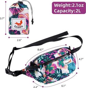 img 3 attached to Ozaeo Travel Waist Bag - Water Resistant & Lightweight Hiking Fanny Pack with 3-Zipper Pockets - Adjustable Strap - Flower Colorful Design