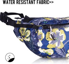 img 1 attached to Ozaeo Travel Waist Bag - Water Resistant & Lightweight Hiking Fanny Pack with 3-Zipper Pockets - Adjustable Strap - Flower Colorful Design