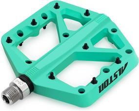 img 4 attached to 🚲 Alston Mountain Bike Pedals: Strong, Colorful Cr-Mo CNC Machined 9/16&#34; Sealed 3 Bearing Nylon Pedal for MTB and Road Bike