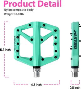 img 3 attached to 🚲 Alston Mountain Bike Pedals: Strong, Colorful Cr-Mo CNC Machined 9/16&#34; Sealed 3 Bearing Nylon Pedal for MTB and Road Bike