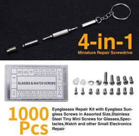 img 2 attached to 🔧 Eyeglass and Sunglasses Repair Kit with 1000pcs Mini Metal Screws, Precision Screwdriver Set, Screw Caps/Nuts, Nose Pads Included – Perfect for Eyeglasses, Sunglasses, and Watch Repairs