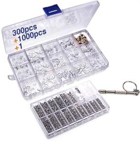 img 4 attached to 🔧 Eyeglass and Sunglasses Repair Kit with 1000pcs Mini Metal Screws, Precision Screwdriver Set, Screw Caps/Nuts, Nose Pads Included – Perfect for Eyeglasses, Sunglasses, and Watch Repairs