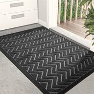 🚪 dexi durable front door mat: waterproof, low-profile, heavy duty - perfect for indoor outdoor use, easy to clean rug mats for entry, patio, and busy areas (35x23, chevron dark grey) logo