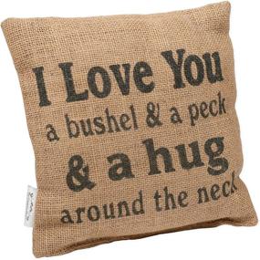 img 1 attached to 8x8 Mini Burlap Pillow: Bushel and a Peck - Country House Collection