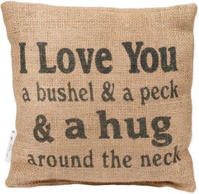 img 2 attached to 8x8 Mini Burlap Pillow: Bushel and a Peck - Country House Collection