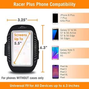 img 1 attached to 📱 Armpocket Racer Plus Ultra Thin Phone Armband - Perfect Fit for iPhone 8 Plus, 7 Plus, 6 Plus & More, Up to 6.3 Inches - Black Medium Strap for Running