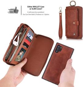 img 2 attached to 📱 AIFENGCASE Samsung Galaxy Note 10 Phone Case: Stylish Wallet Clutch with Card Slots and Magnetic Detachable Cover, Brown