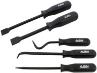 abn mechanic tools - 5 piece pick hook and scraper set for automotive - hand tools set including picks, hooks, and scrapers logo