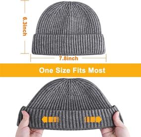 img 1 attached to 🧣 Stylish and Cozy Choshion Warm Wool Cuffed Short Knit Fisherman Beanie for Men and Women: The Perfect Winter Hat