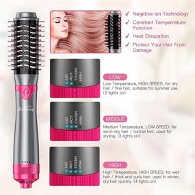 img 1 attached to Brightup Hair Dryer Brush: Volumizing Styler, Ionic Electric Blow Dryer & Curler Straightener, Detachable & Interchangeable Brush Head