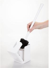 img 1 attached to Efficient White Toilet Bowl Brush and 🚽 Holder for Discreet Bathroom Storage - iDesign Hideaway Compact