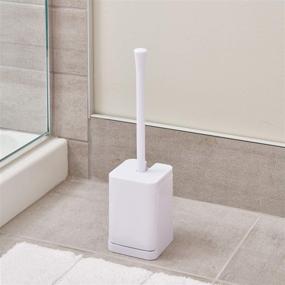 img 3 attached to Efficient White Toilet Bowl Brush and 🚽 Holder for Discreet Bathroom Storage - iDesign Hideaway Compact