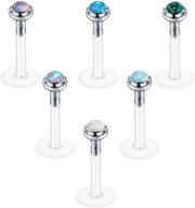 💎 6pcs xpircn 16g opal bioflex labret monroe lip rings earring studs piercing jewelry logo