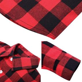 img 2 attached to Family Matching Clothes Sleeves Flannel Men's Clothing for Shirts