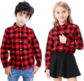 img 1 attached to Family Matching Clothes Sleeves Flannel Men's Clothing for Shirts