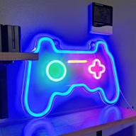 🎮 solidee dimmable led neon signs for living room, bedroom - gamepad controller shape neon sign lights - game room decor accessories - cool teen boys, girls, kids gamer gifts логотип