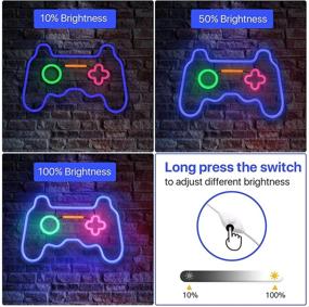 img 3 attached to 🎮 SOLIDEE Dimmable LED Neon Signs for Living Room, Bedroom - Gamepad Controller Shape Neon Sign Lights - Game Room Decor Accessories - Cool Teen Boys, Girls, Kids Gamer Gifts