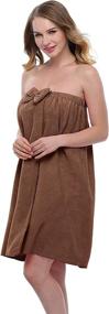 img 2 attached to 🧖 Spa Bath Towel Wrap for Ladies - ExpressBuyNow, 9 Color Options, Brown, One Size
