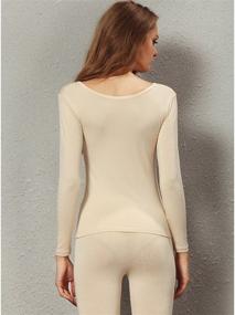 img 2 attached to Liang Rou Crewneck Thermal Underwear Women's Clothing for Lingerie, Sleep & Lounge