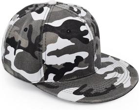 img 4 attached to UltraKey Flat Brim Cap: Army Military 🧢 Camo Baseball Hat for Stylish Camouflage Hip Hop Look